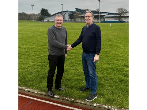 Andy Varnom (on the right) handing over to Gary Weightman